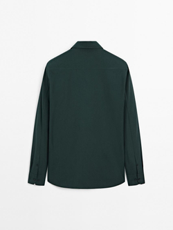 Massimo Dutti Рубашка из 100% хлопкового твила, зеленый