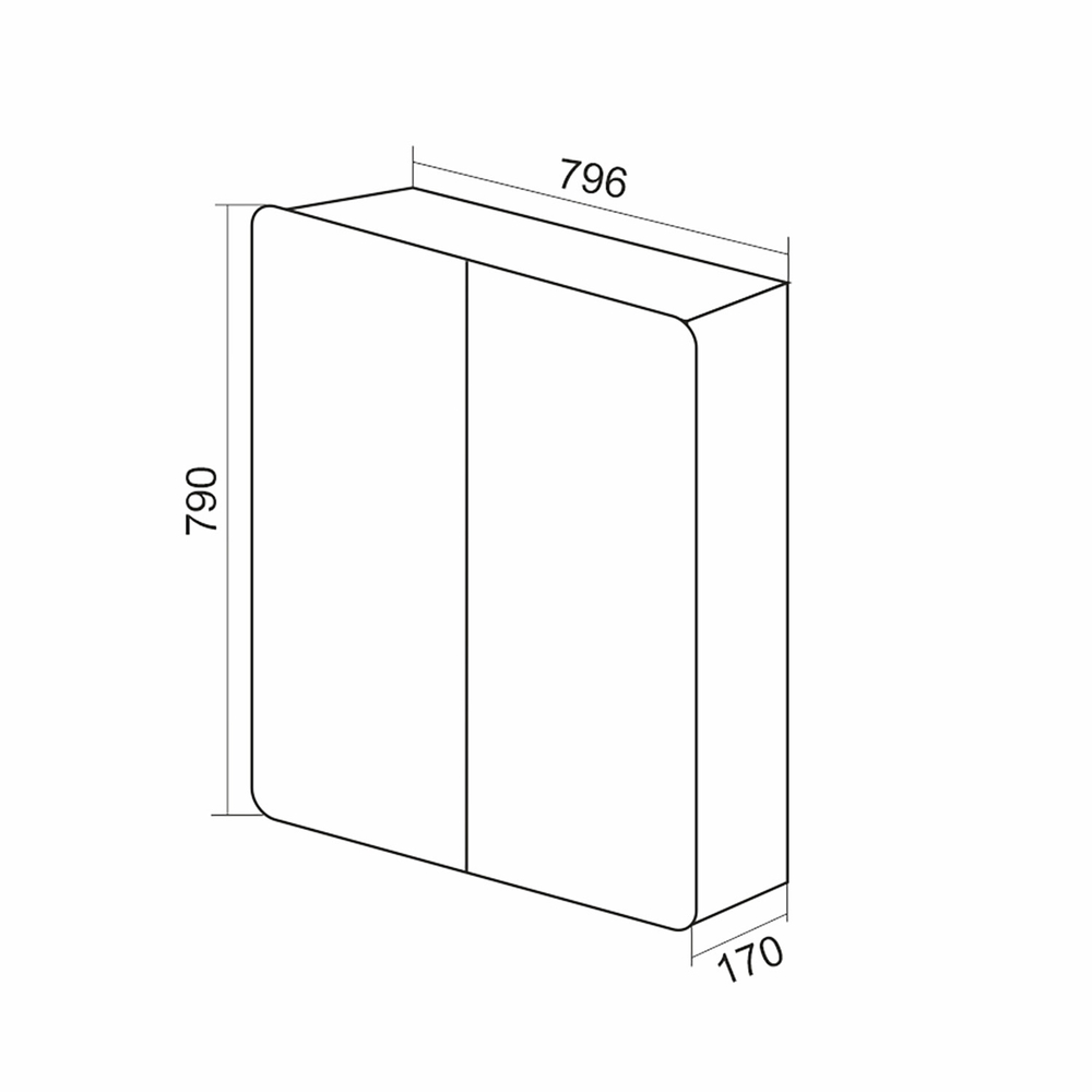 Зеркальный шкаф "ВЕКТОР" 800*800 (ШВ) универсальный, бесконтактный сенсор, светодиодная подсветка