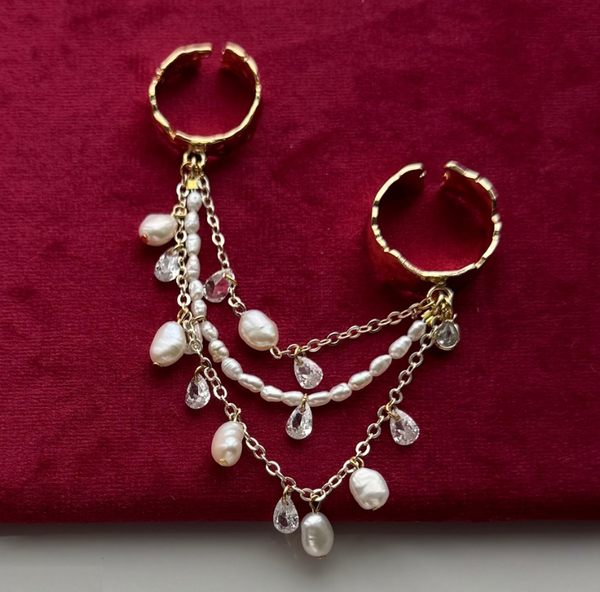 МК "Кольцо с цепями и жемчугом"