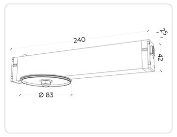 Крепёж трековый для корпуса DIY D85mm A2542 BK чёрный Magnetic 220V Ambrella
