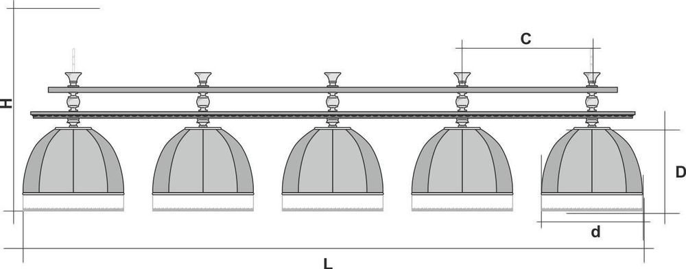 Лампа Аристократ-Люкс 2 5пл. ясень (№2,бархат зеленый,бахрома желтая,фурнитура золото)