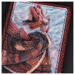 Кожаная обложка на паспорт «Шаманка» (фигура)