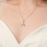 Подвеска «Мотылёк» из красного золота с фианитом