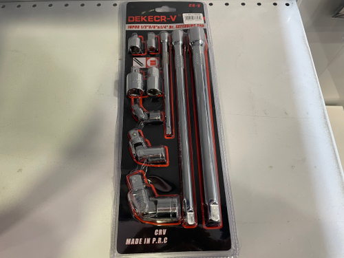 G-10277 / Набор удлинителей для торцевых головок 1/2, 3/8, 1/4 дюймов с карданом и адаптером, 10 предметов