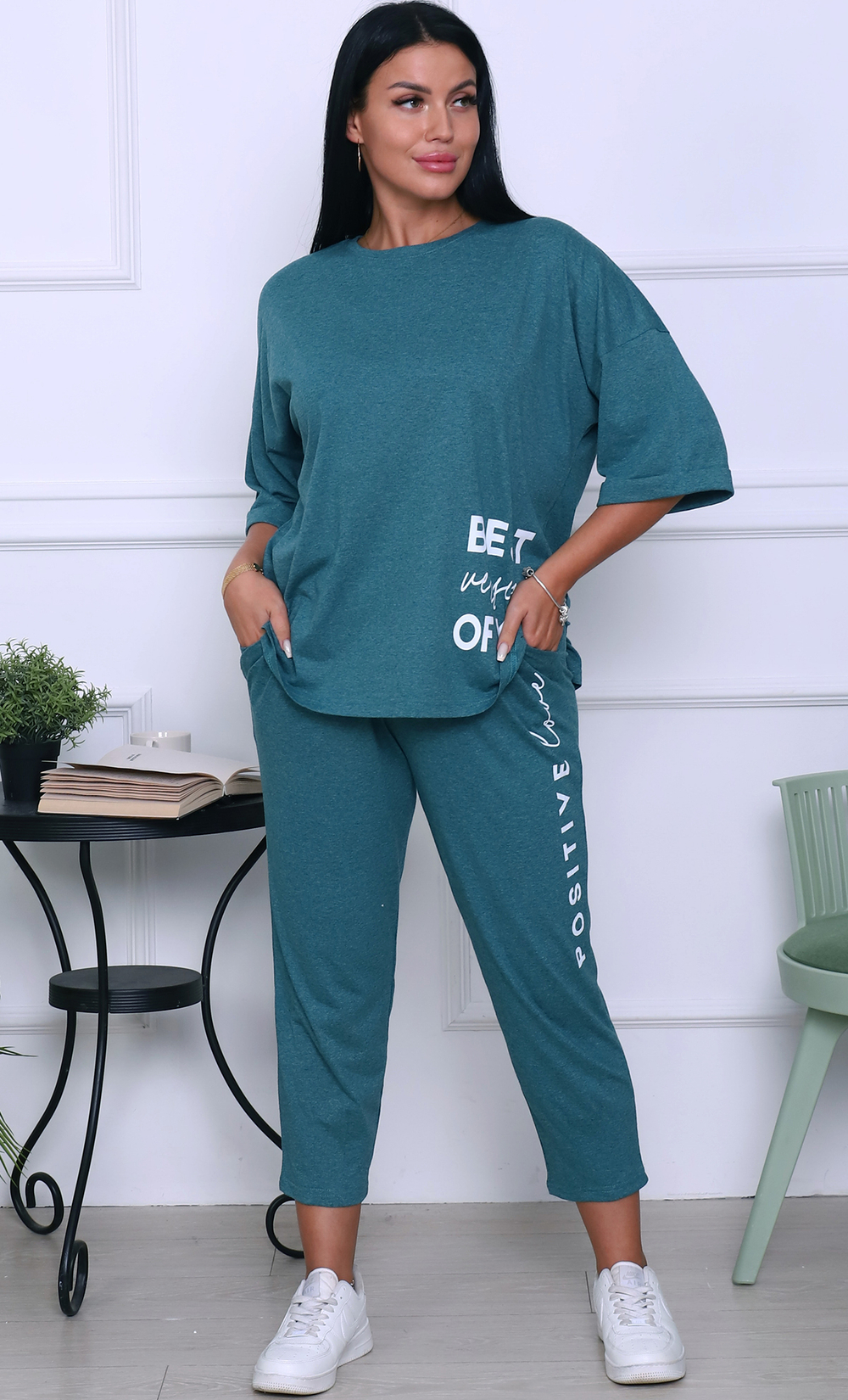 [m]К/Ж бриджи+футболка д/р(норма) М523