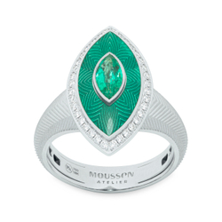 Кольцо с Изумрудом и Бриллиантами, R0084-11/1