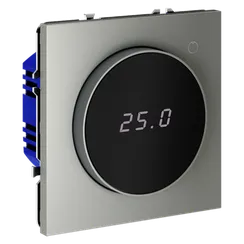 Терморегулятор электронный VOLTUM S70 с индикацией и датчиком, для теплого пола, (сталь)