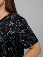 Футболка Фв-107/черный-акварельветочки