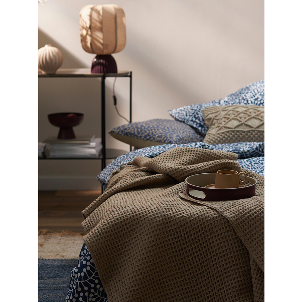 Плед из шерсти бежево-серого цвета из коллекции essential, 130х180 см