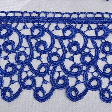 Кружево гипюр KRUZHEVO шир.80мм цв.05 синий