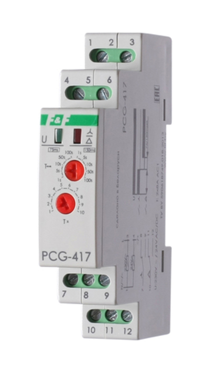 Реле времени PCG-417  2х8А 230В 2НО IP20 "звезда-треугольник" для пуска электродвигателей