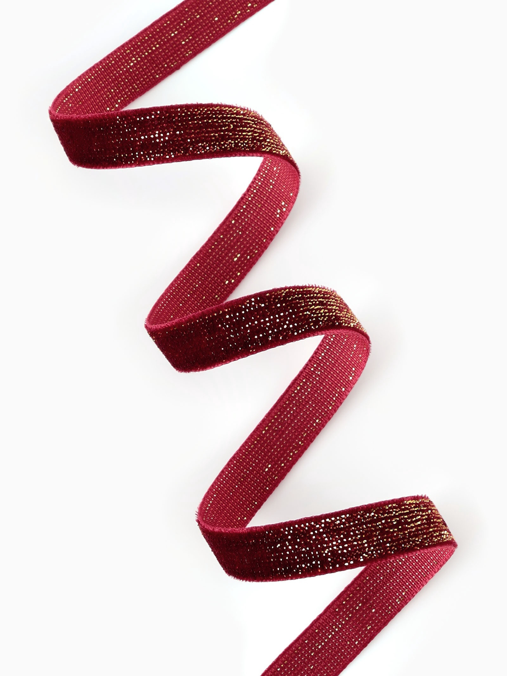 Лента бархатная 10мм, №46 бордовый золотой люрекс АУ 9626564