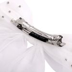 Заколка для волос 16х14 см, баретте с бантом и бусинами, белый, MONTE VITA, 457120