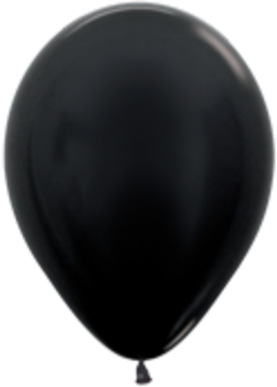 Латексный шар металлик чёрный 12"