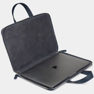 Сумка для MacBook Pro 16 - 17 с карманами из кожи теленка, цвета синий
