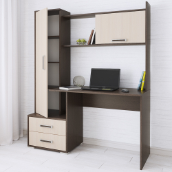 Стол компьютерный Квартет-9, венге/дуб молочный