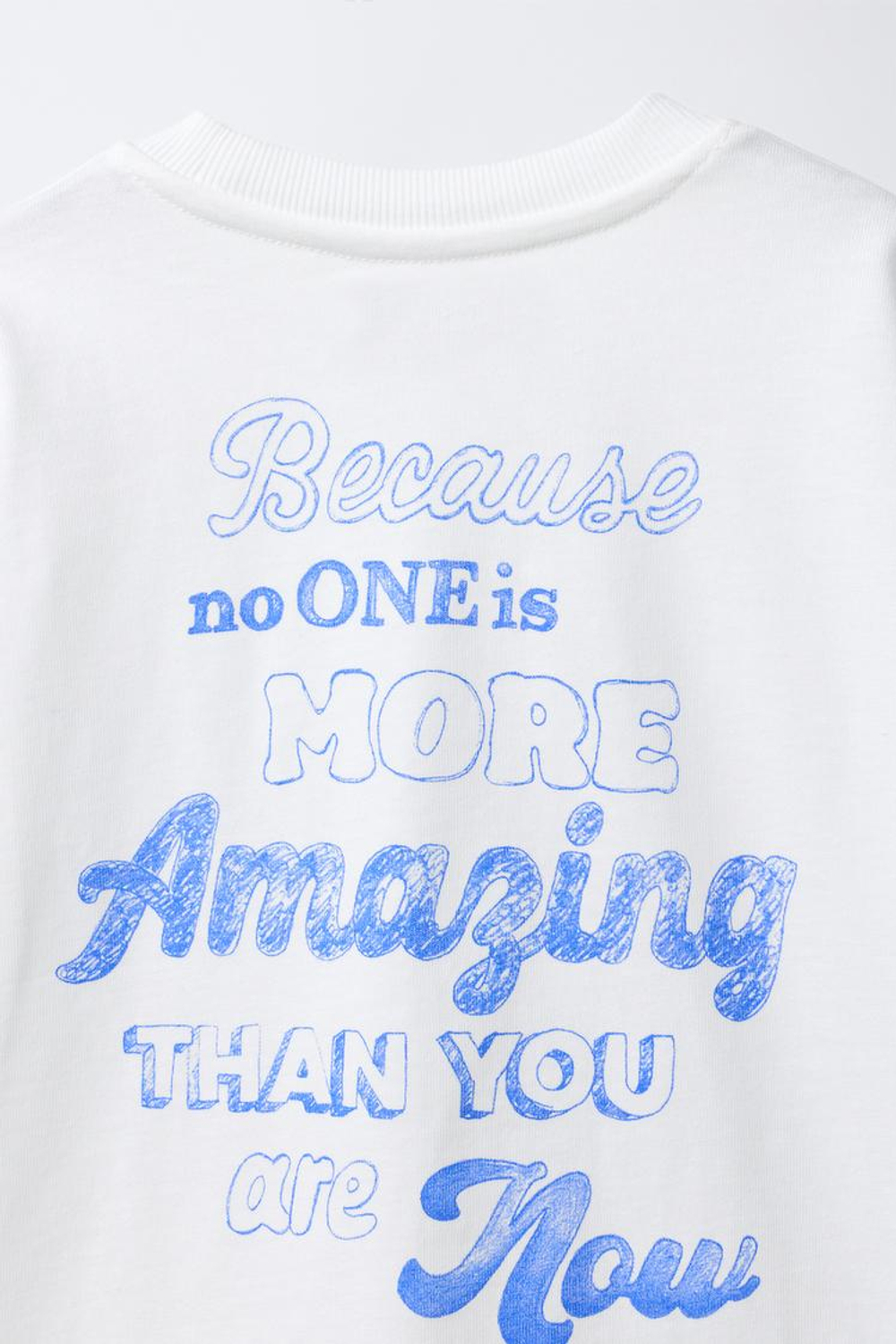 ZARA ФУТБОЛКА С НАДПИСЬЮ, БЕЛЫЙ