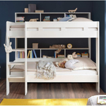 Кровать 90х200, Гаус, двухъярусная для детей, с ящиком, белый, Dipriz