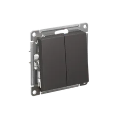 Выключатель 2-кл. AtlasDesign 10AX с самовозвратом механизм базальт SE ATN001417