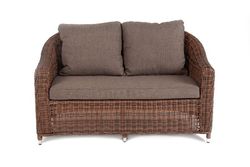 "Кон Панна" диван из искусственного ротанга двухместный, цвет коричневый