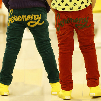 Брюки вельветовые с вышитой надписью сзади