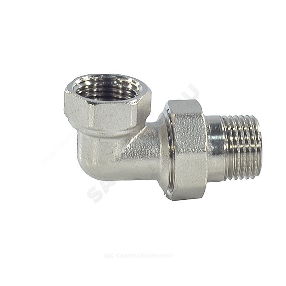 Соединитель латунь никель американка Ду 15 (1/2") угловой ВР/НР SantechSystems