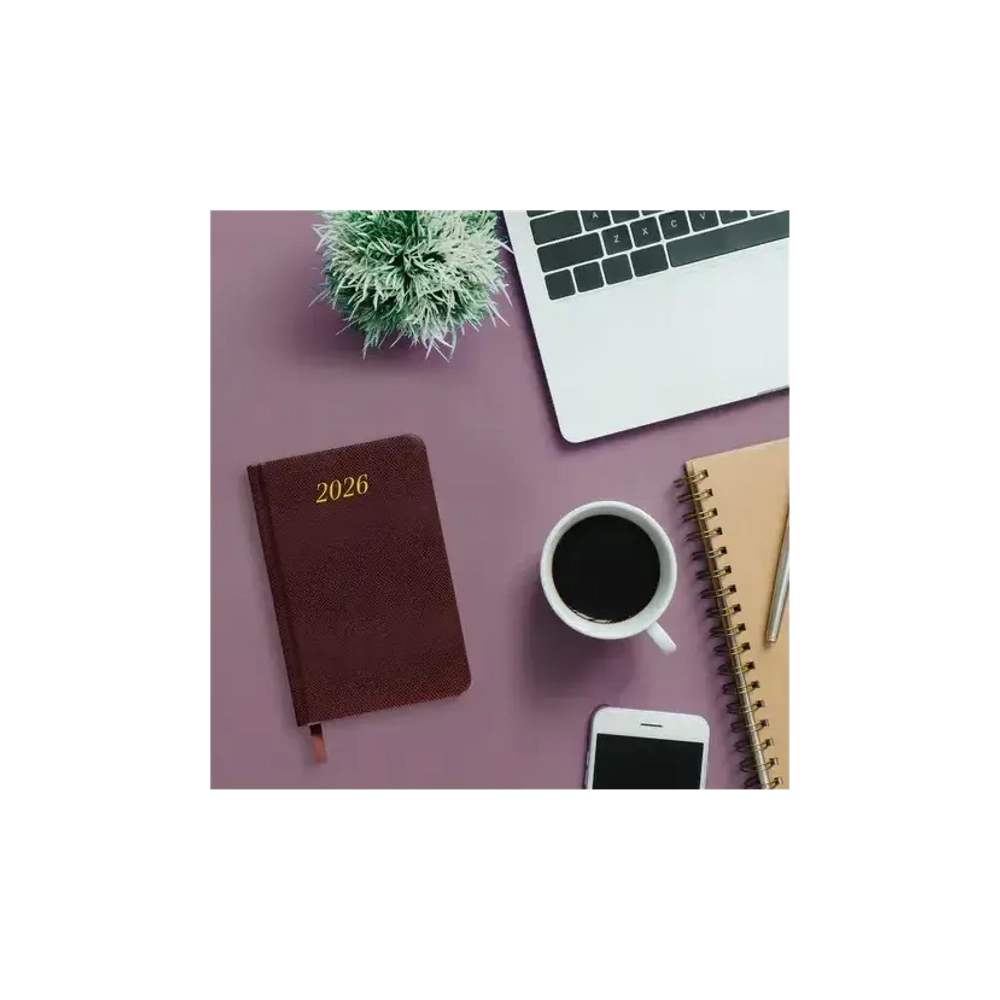 Ежедневник датированный 2026, МАЛЫЙ ФОРМАТ 100х150 мм, А6, BRAUBERG "Iguana", под кожу, коричневый, 117253