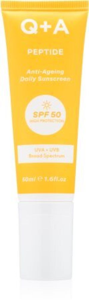 Q+A защитный крем для лица SPF 50 Peptide