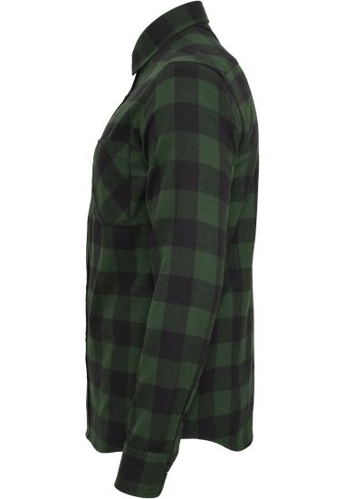 Рубашка URBAN CLASSICS Checked Flanell Shirt (Black/Forest)