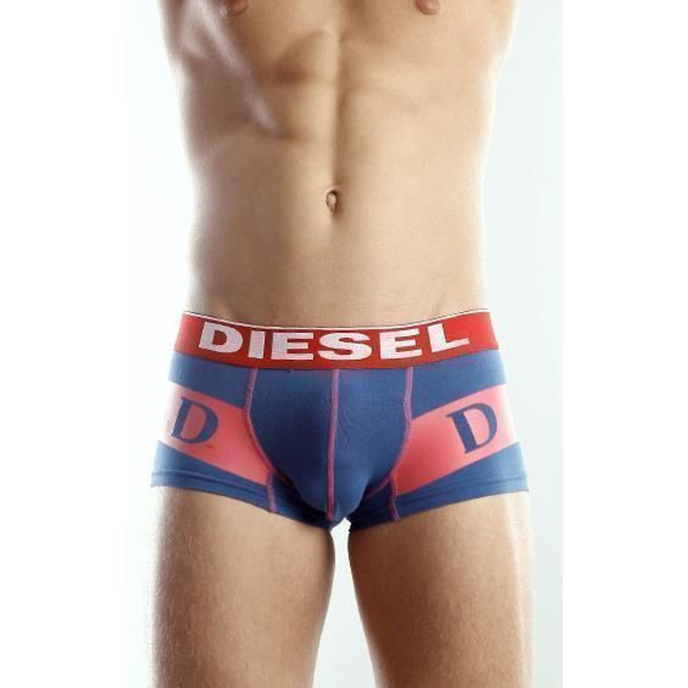 Мужские трусы боксеры DIESEL темно-синие с надписью
