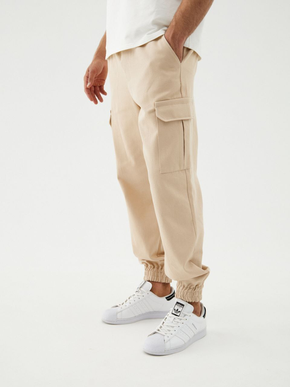 Джоггеры карго хлопковые. Песок