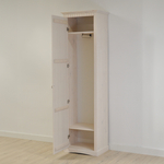 Шкаф для одежды, 58х41х200, Неаполь, распашной, в прихожую, массив дерева, белый, Dipriz