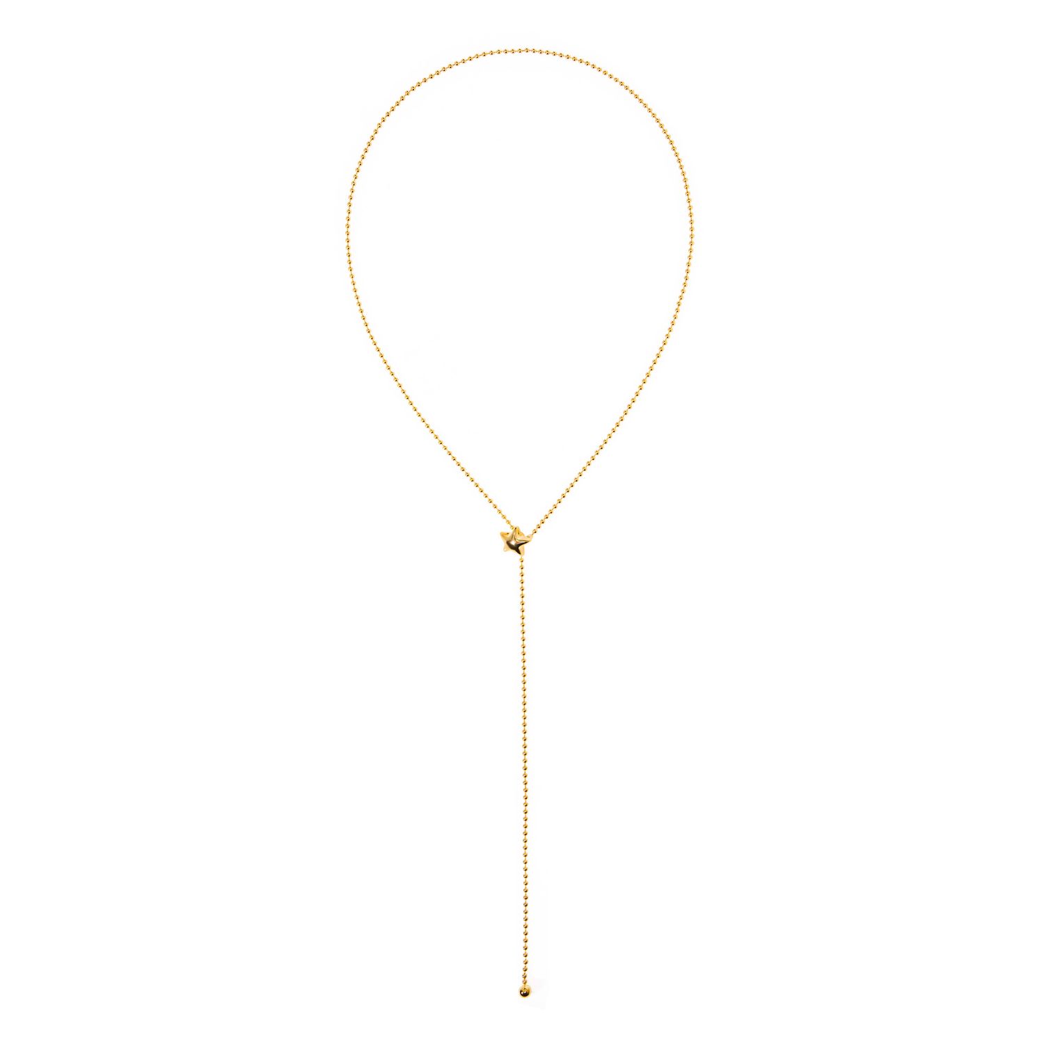 Колье Ball Chain Star Necklace - Gold