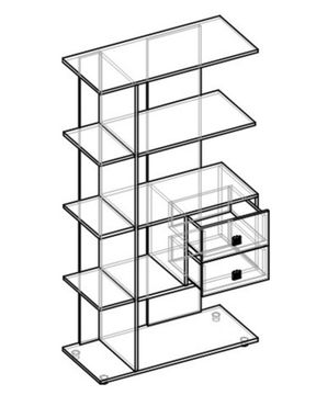 Стеллаж ДЖЕРСИ /900*1656*390/  правый сосна астрид / лайм