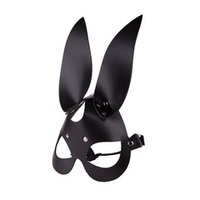 Чёрная кожаная маска с длинными ушками Зайка Sitabella BDSM Accessories 3186-1