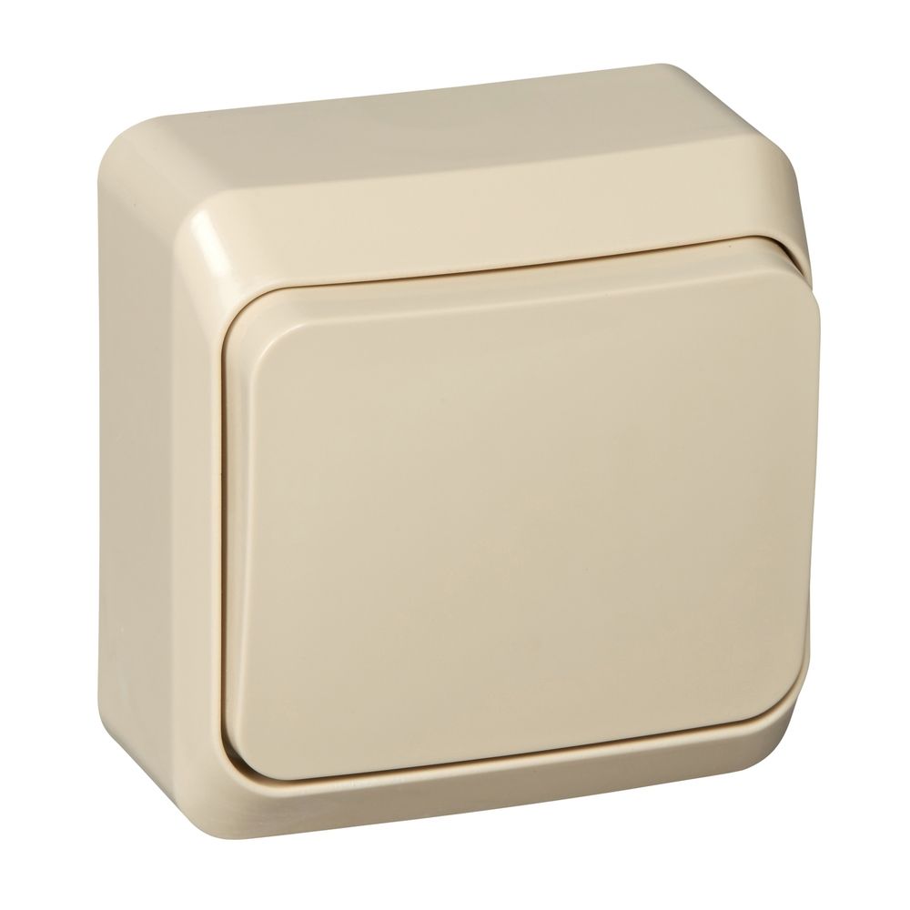 Schneider Electric ЭТЮД Крем Выключатель 1-клавишный открытая установка BA10-001K