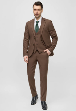 Мужской классический костюм (коричневый) В74