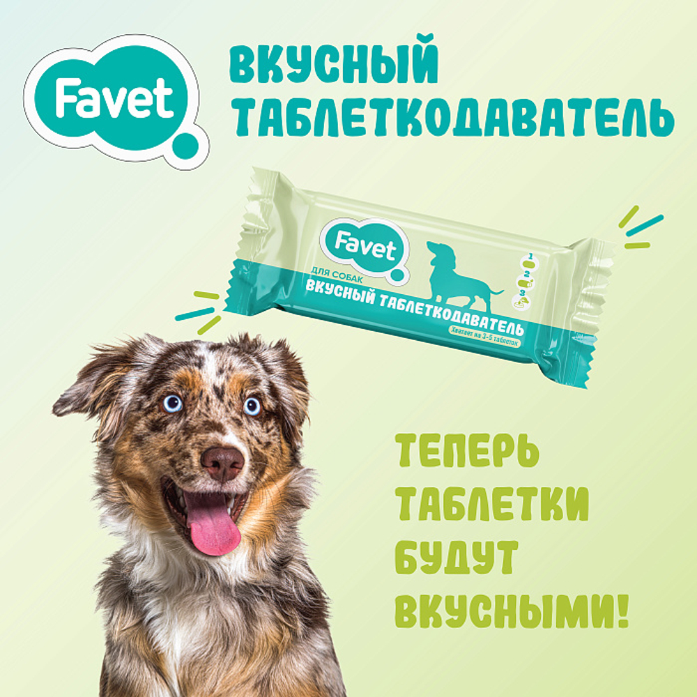 Вкусный таблеткодаватель для собак Favet (14 шт.), шоу-бокс
