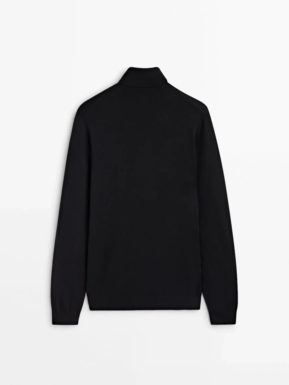 Massimo Dutti Свитер из смесового хлопка с высоким воротником, черный