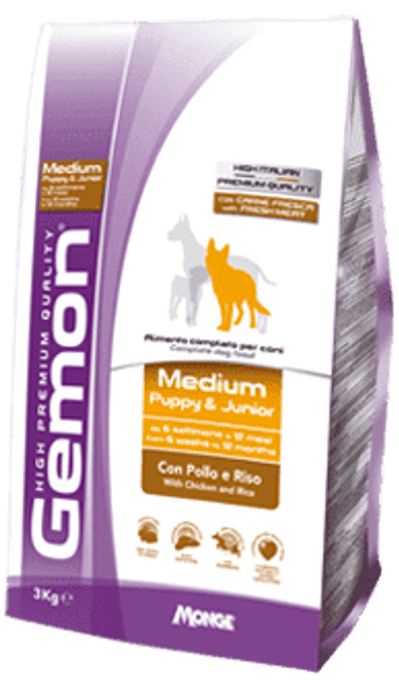 Gemon 3кг Dog Medium корм для щенков средних пород курица с рисом Gemon 3кг Dog Medium корм для щенков средних пород курица с рисом