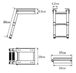 Трап телескопический с салазками "Мореман", ширина 300 мм, 3 ступени, длина 405/1155 мм (10247438)