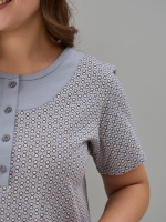 Ночная сорочка С-018/серый-экрюгорошки