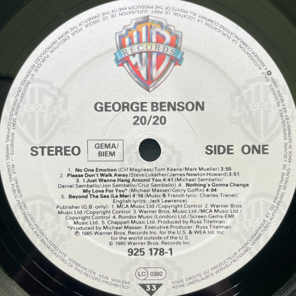 George Benson - 20/20 (Германия 1985г.)