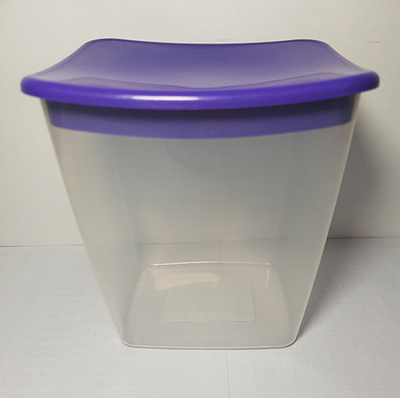 Ёмкость д/сып.продуктов  квадрат. 1л  ДЕКО (Гжель,цветы белые)