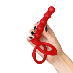 Красная насадка на пенис для двойного проникновения 19,5см ToyFa Black&Red 901413-9