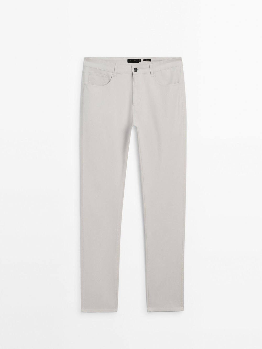 Massimo Dutti Зауженные брюки с отделкой под деним, дымчатый