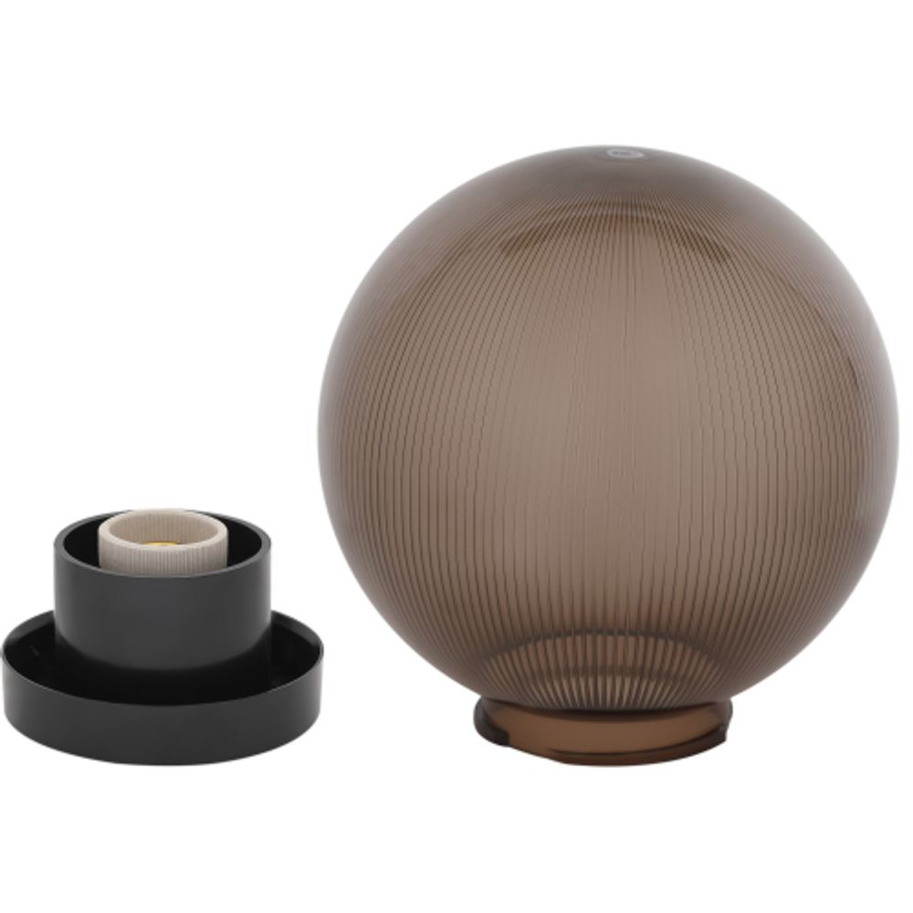 Садово-парковый светильник ЭРА НТУ 02-60-205 шар дымчатый призма на опору / кронштейн IP44 Е27 max60Вт d200mm | Садовые и парковые светильники