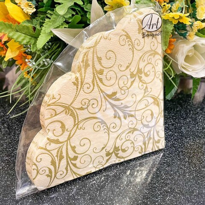 ОЧАРОВАНИЕ НА КРЕМОВОМ Салфетки Art Bouquet Rondo 3-сл/15шт