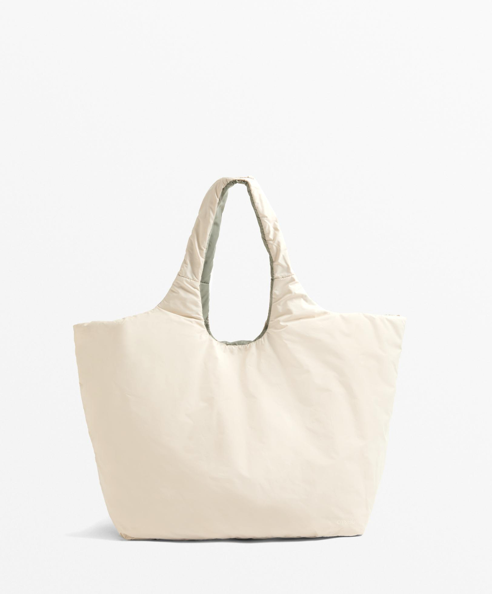 Oysho Сумка двусторонняя мягкая, серо-бежевый