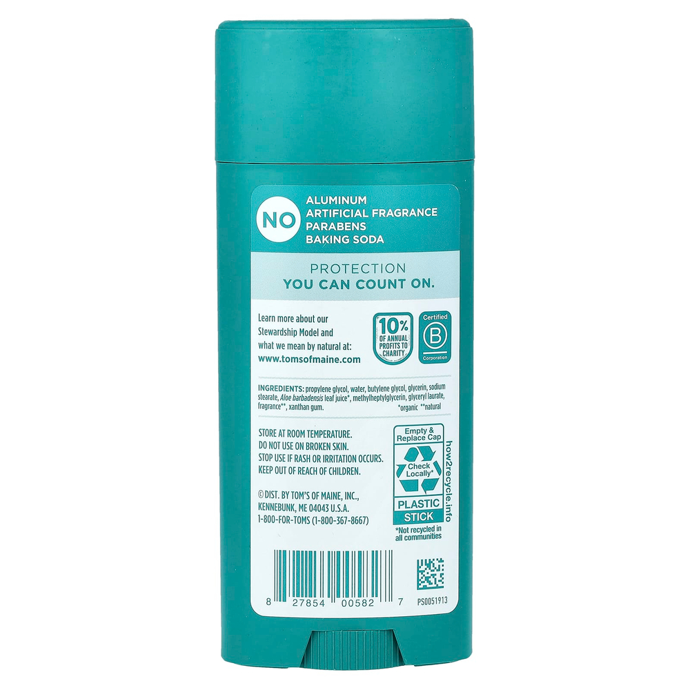 Tom's of Maine, дезодорант без алюминия, огурец и алоэ, 92 г (3,25 унции)